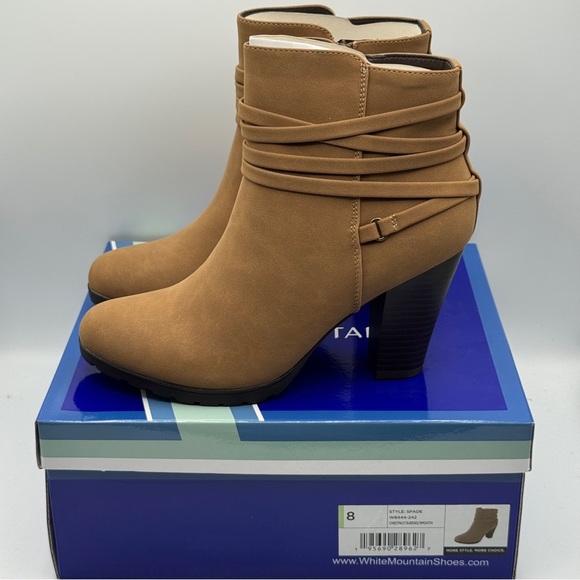 White Mountain Spade Ankle Booties Chestnut Brown 8M - Picture 3 of 9